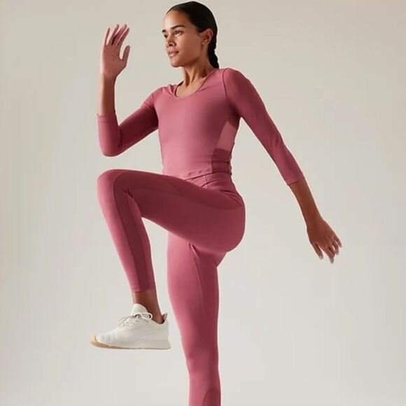 ATHLETA Pacer Mesh Top, Berry Rose, Size Large - Picture 4 of 10